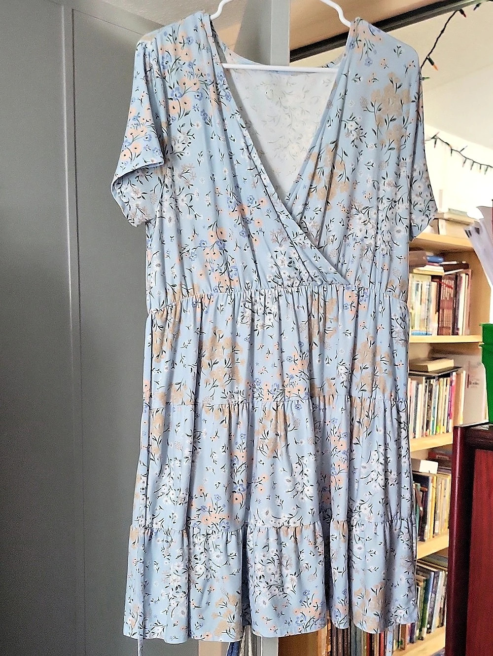 No Boundaries Girls XL Floral Dress in Blue & Pink